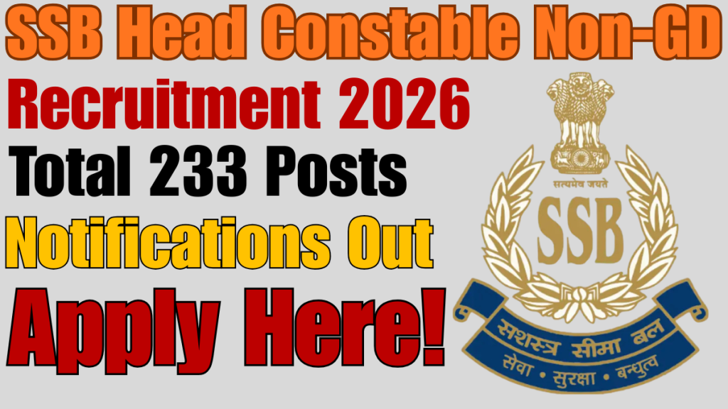 SSB Head Constable Non-GD Online Form 2026 – Start
